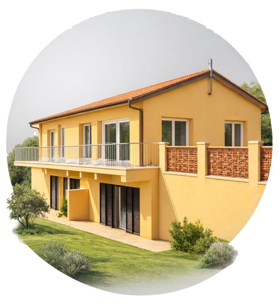 Rendering abitazione moderna realizzato da Bh Costruzioni