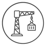 Icona gru da cantiere per servizi di costruzione edilizia